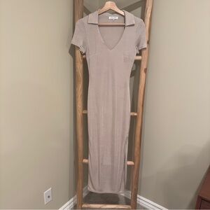 Emory Park Cream Sheath Maxi Dress with Scoop Neck